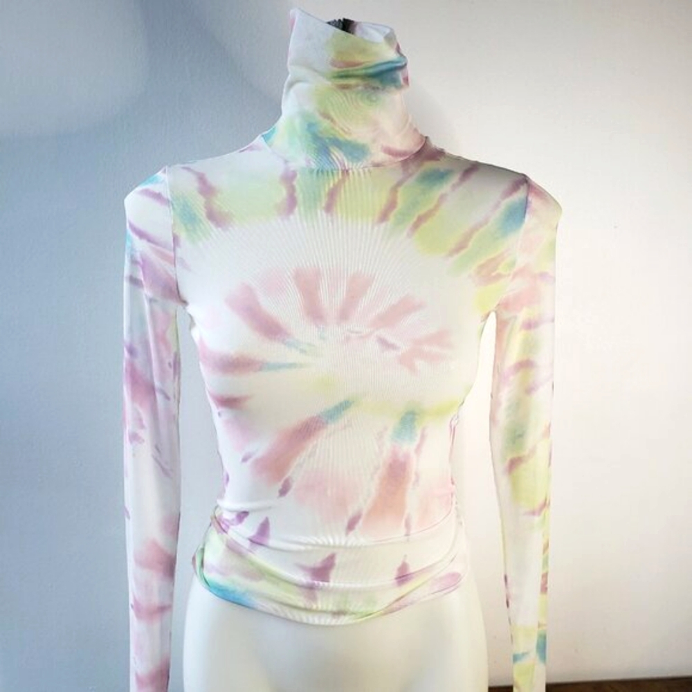 Sheer Mesh tie dye long sleeve turtleneck shirt Monster High Lagoona